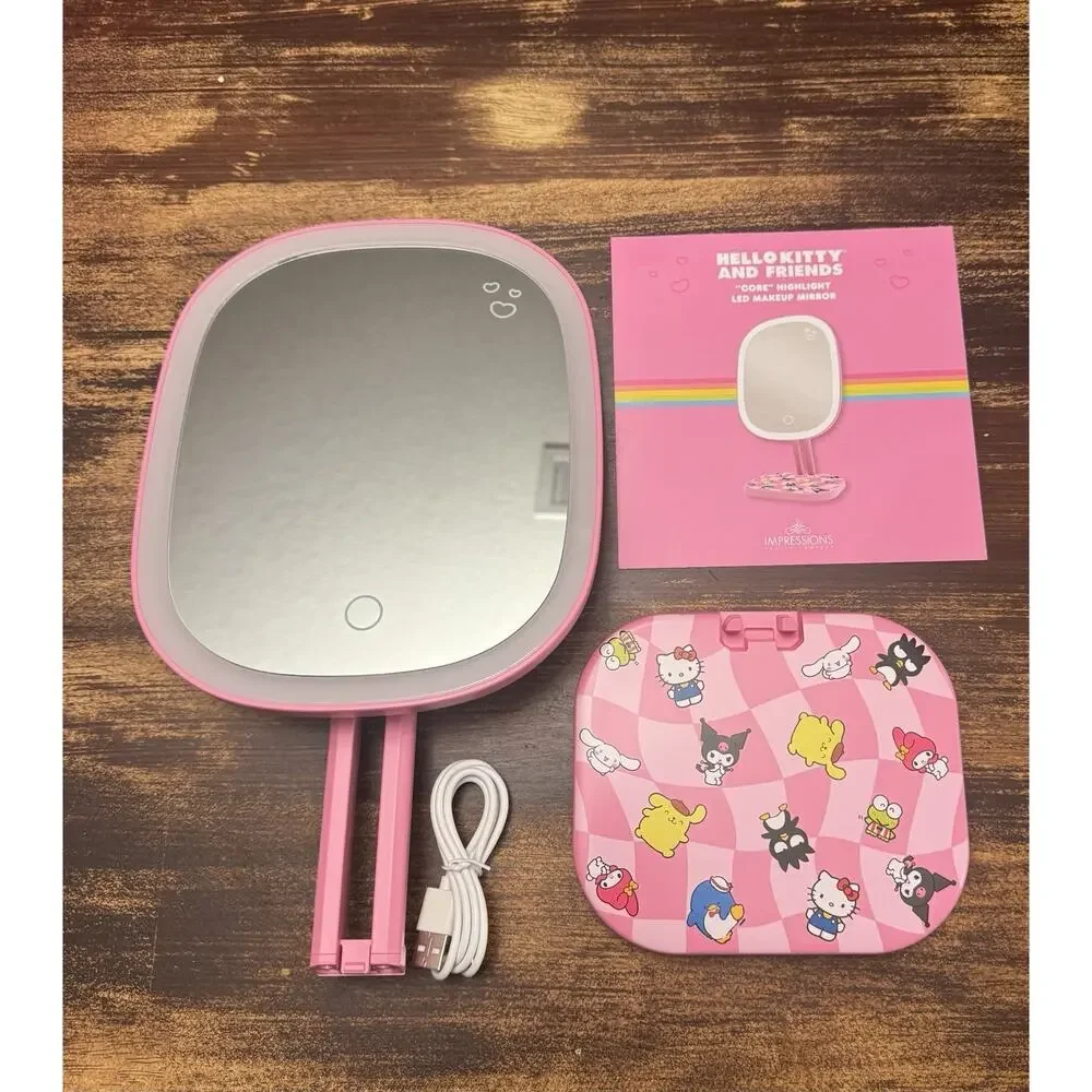 Hello Kitty LED Vanity Mirror Lighted Makeup Mirror Sanrio Pink NIB